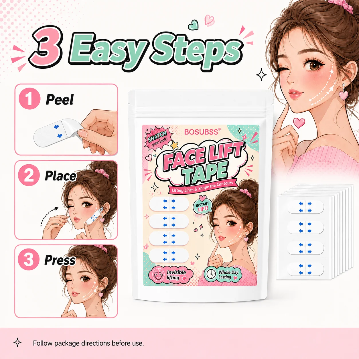 40 peças de fita modeladora fa - Photo Beauty Makeup avaliação e preço