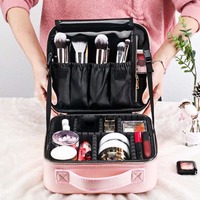 Large Capacity Cosmetic Bag Suitcase Oxford Cloth Portable Handheld Makeup Bag PVC Anti-Splash Water Portable Cosmetic Case