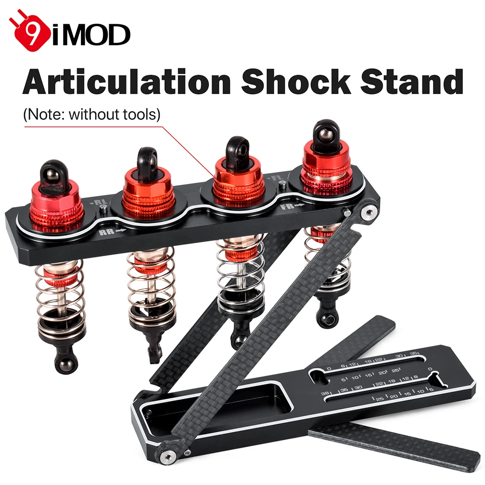 9IMOD RC Tool Articulation Shock Stand Foldable Removable Aluminum for 1/8 1/10 Road Vehicles