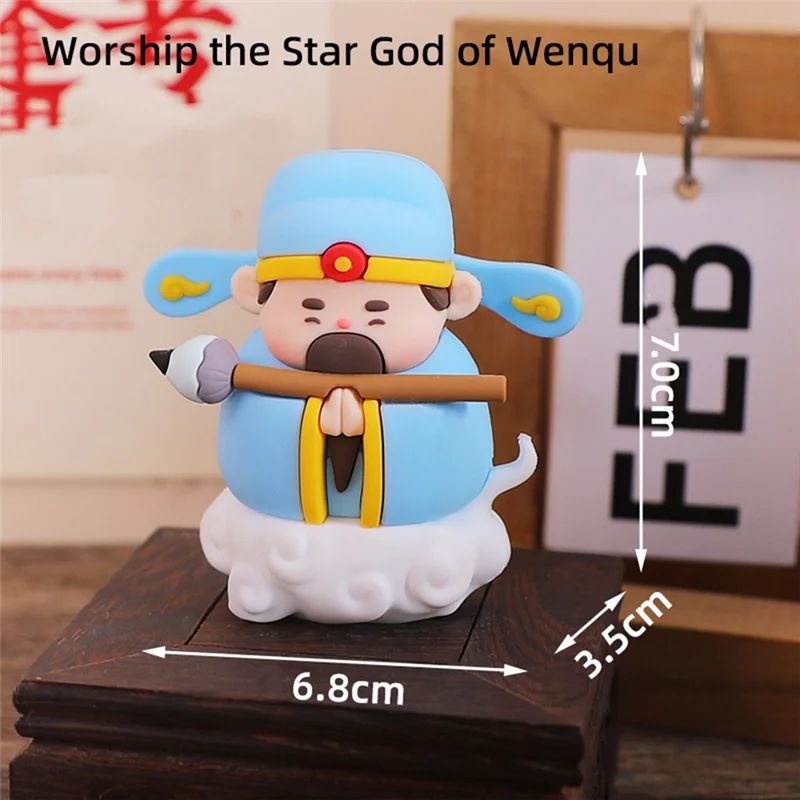 

AB34-Desk Organizer Car Interior Decor Chinese Deity Figurines Office Ornament Stress Relief Car/Buddha Shrine Decor