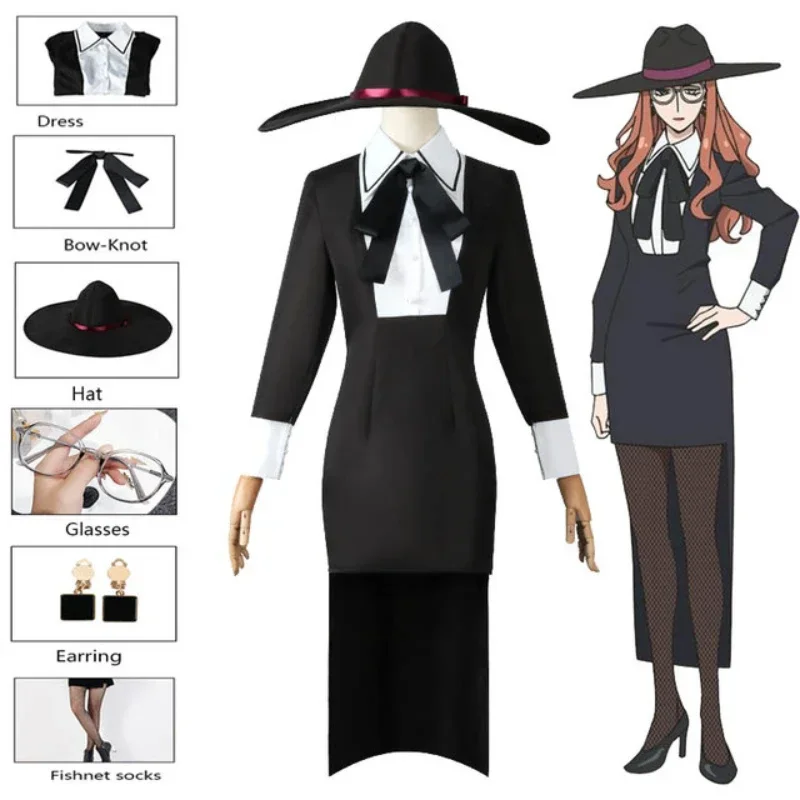 2025 New Anime Spy X Family Sylvia Sherwood Dress Uniform Suit Cosplay Costume Fullmetal Lady Set Christmas Carnival Party X155