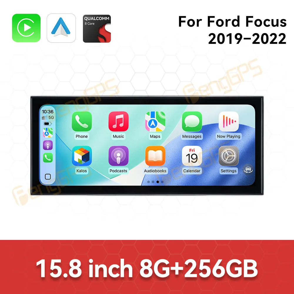 15,8-Zoll-Bildschirm-Autoradio für Ford Focus 2019–2022, Android Auto, GPS-Navigation, Multimedia-Video-Stereo-Receiver, Haupteinheit