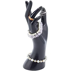 Ring Bracelet Display Stands, Jewelry Display Holder Resin Glove Display Rack Black Mannequin Hands Smooth Female Hand Model