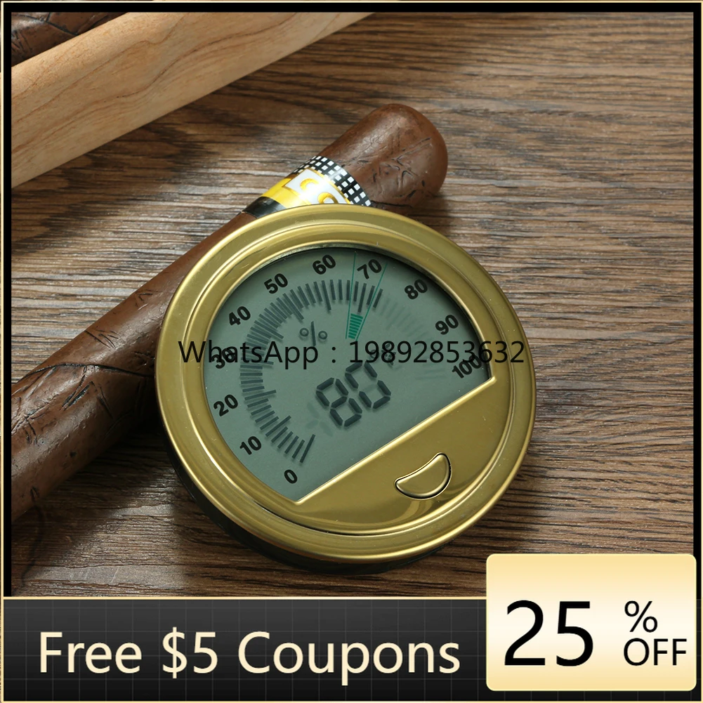 

Высокоточный гигрометр GALINER для хьюмидора, портативный круглый детектор влажности, точный измеритель влажности для сигарных аксессуаров