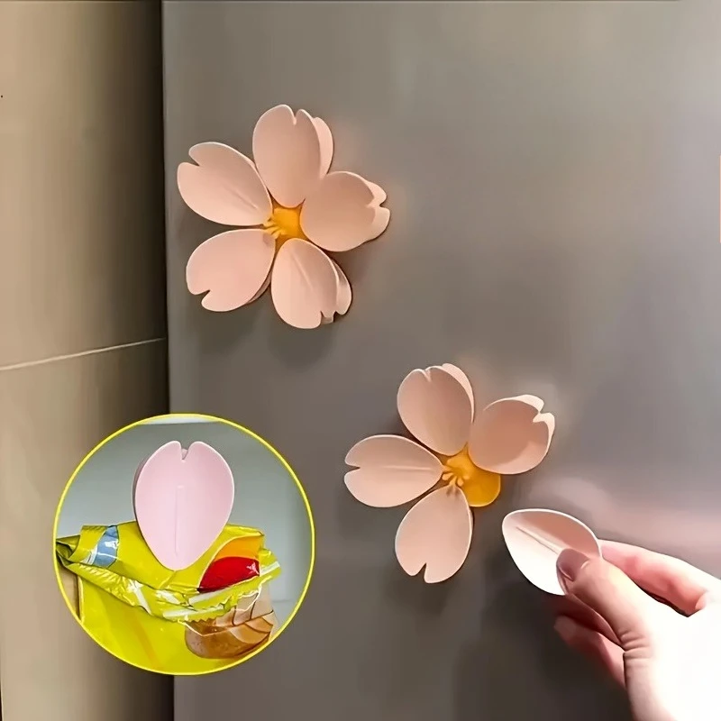 

Magnetic Clip Creative Kitchen Gadget Multifunctional Snack Sealer Food Storage Unique Petal Clip Cute Home Fridge Magnet