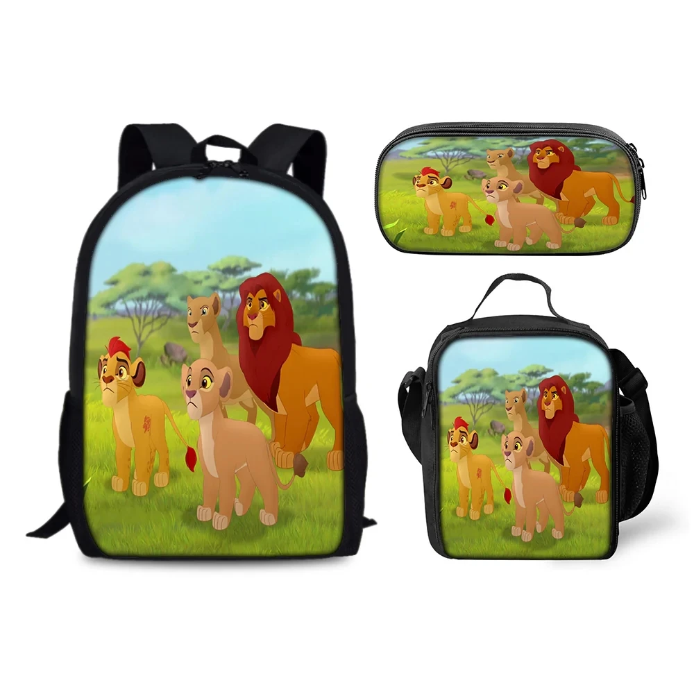 Guard Lion Schoolbag Backpack Lunch Bag Pencil Case Set Gift for Kids Students