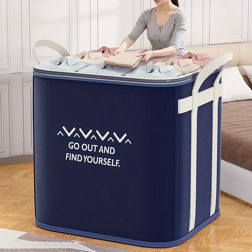 

Extra Large Storage Bag with Reinforced Handles for Clothes, Comforters, Blankets, Bedding & Toys Organizer