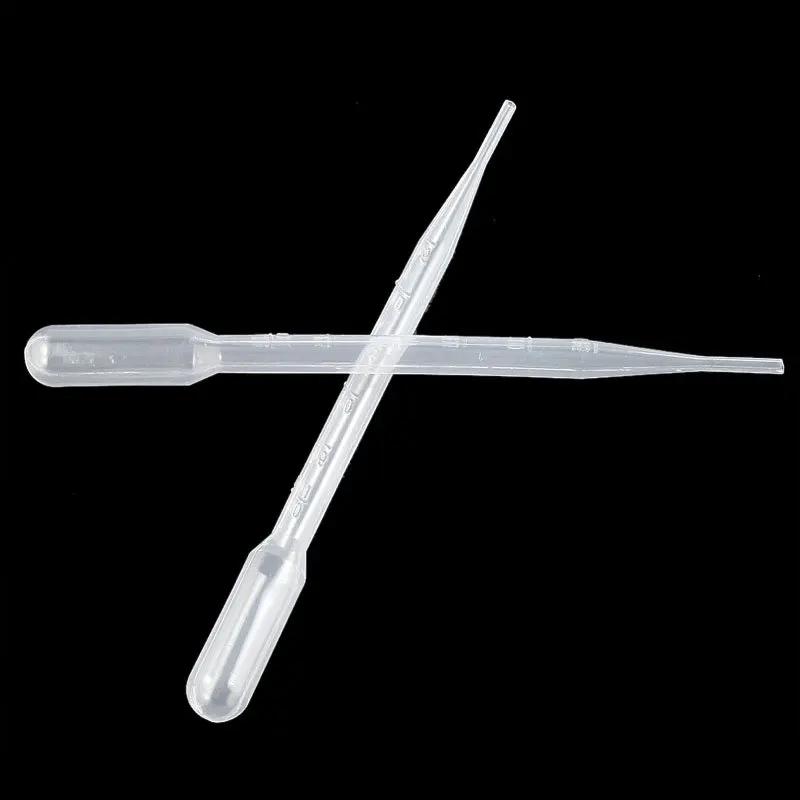 100Pcs 1/2/3/5/10ML Laboratory Pipette Plastic Disposable Graduated Pasteur Pipette Dropper Polyethylene Makeup Tools
