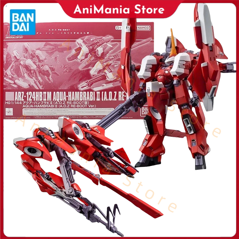 

Bandai Gundam Model Kit HGUC M Aqua Hambrabi 2 AOZ RE Boot Anime Figure Gunpla Building Kit Action Figures Toys For Boys Gift