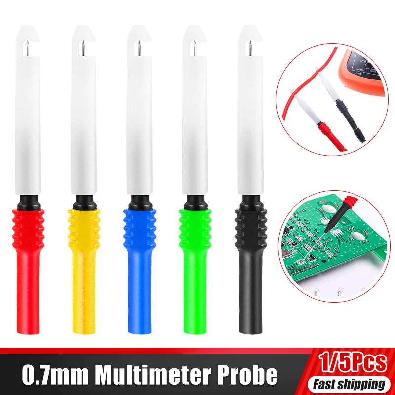 1/5개 0.7mm 멀티미터 프로브 테스트 니들 백핀 바나나 플러그 진단 테스터 휴대용 오실로스코프 자동차 전기 기술자용