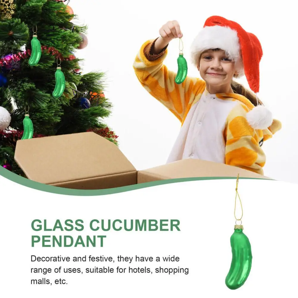 Glass Cucumber Christmas Tree Decorations Pendant 2023 Xmas Tradition Decor Hanging Ornaments For Bedroom Living Room Outdo L8i5