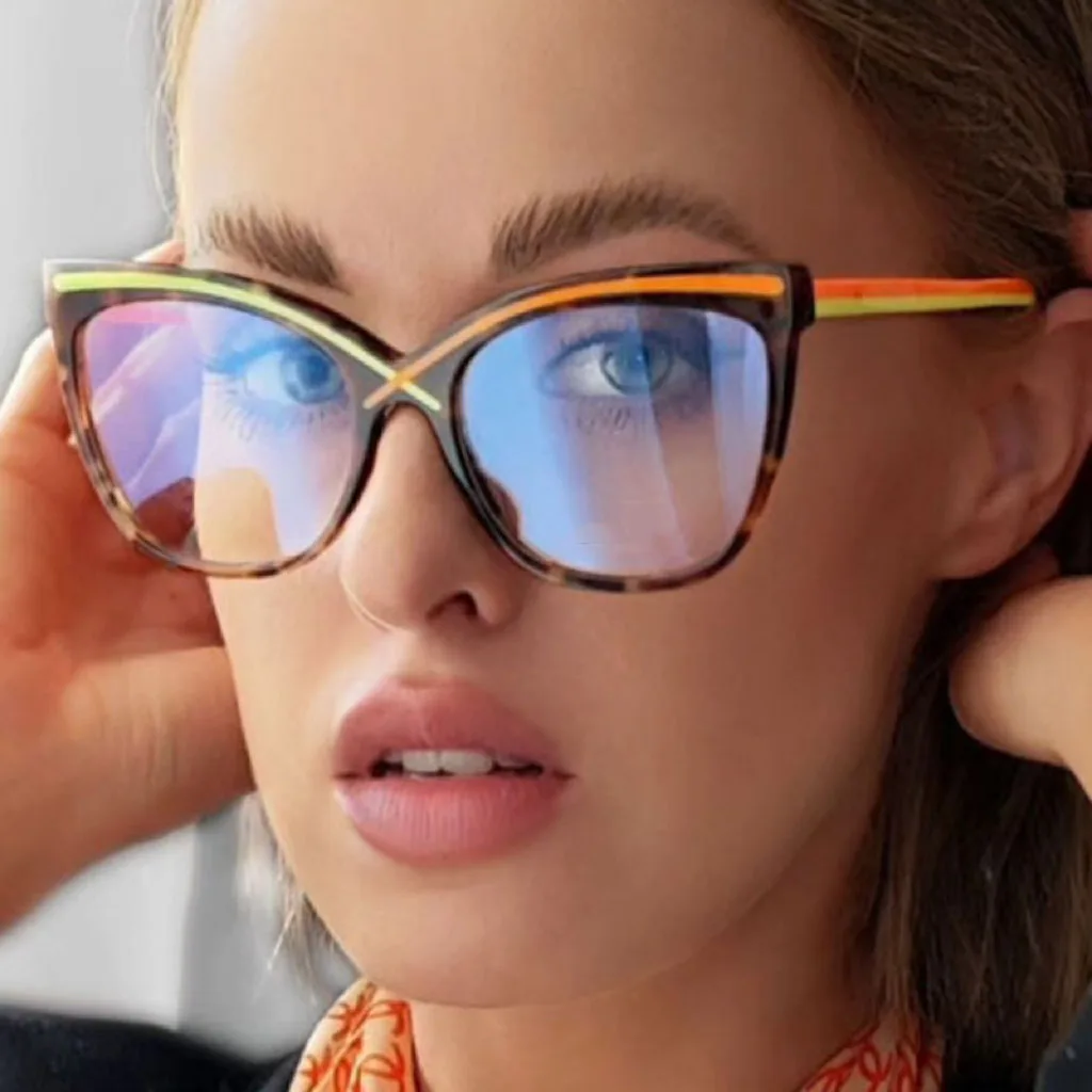 Anti Blau Licht Optische Cat Eye Brille Frauen Luxus Design Myopie Anpassen Progressive Rezept Lesen Brillen Rahmen