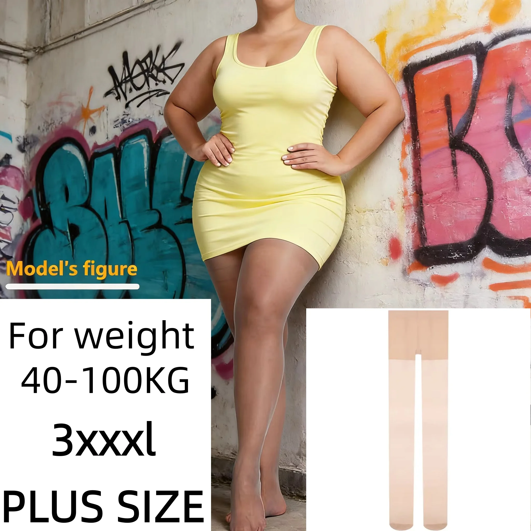 FREEAUCE Female Oversize Women Black Large Plus Size Pantyhose New Fashion Sexy Summer High Waist black Stockings Tights 3XXXXL