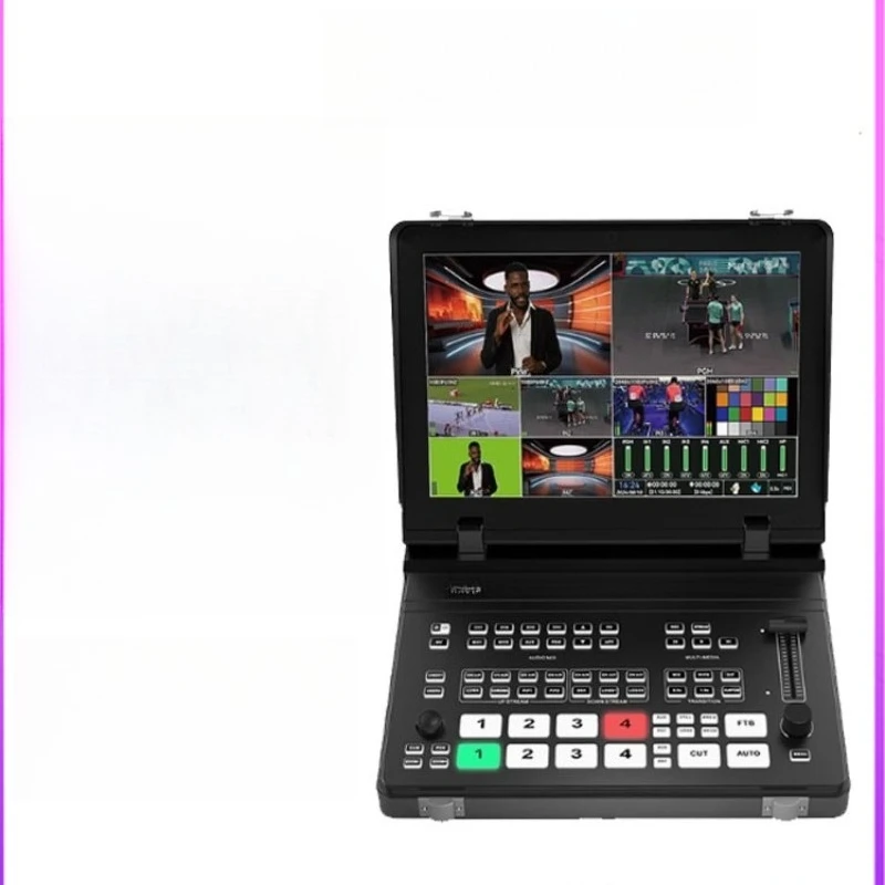 5-channel 4K switcher, clamshell 10.1-inch broadcast console, professional center console