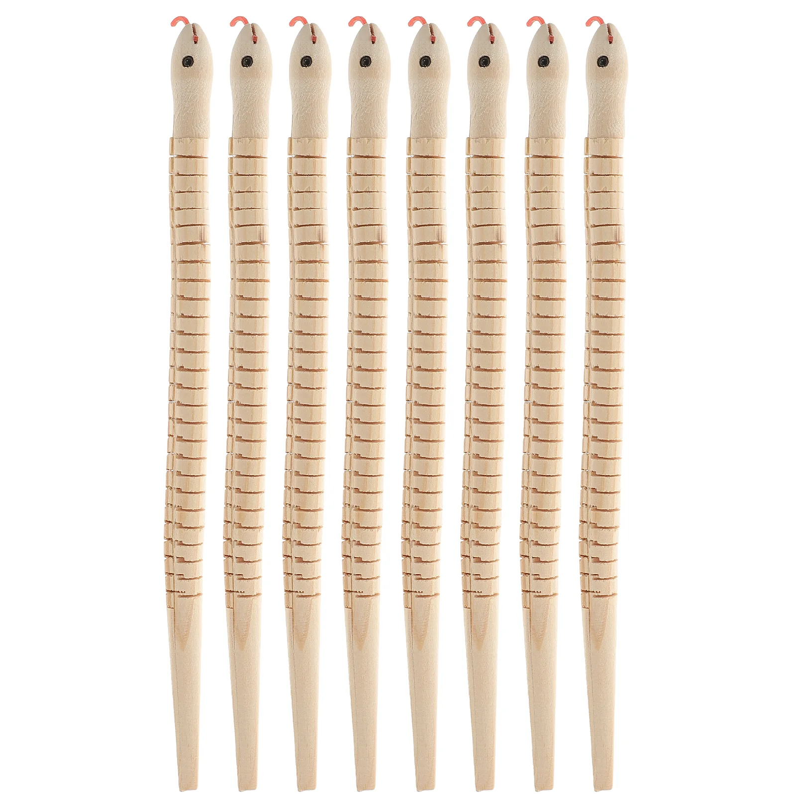8 Pcs Wooden Simulated Snake Toy Jointed Flexible Lifelike The Animal Halloween Tricky for Props Child Toys