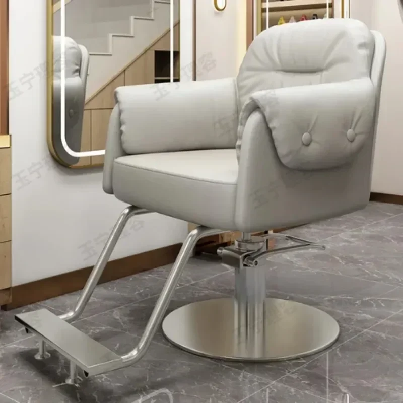 

Stylish Protector Barber Chair Luxury Metal Backrest Nordic Makeup Chair Swivel Modern Cadeira De Manicure Salon Furniture