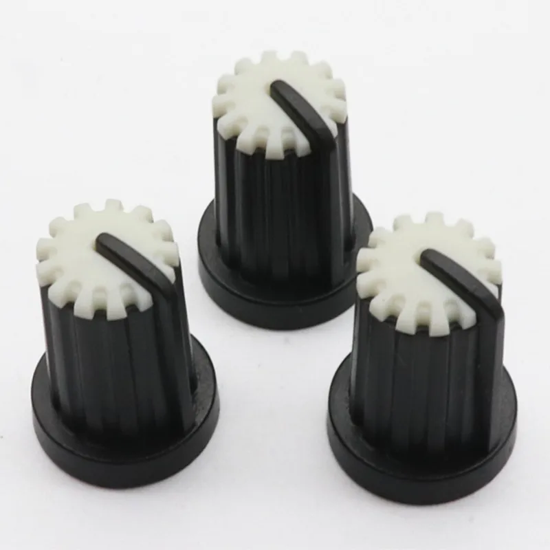 1lot/600pcs WH148 Potentiometer knob Cap power amplifier Plastic knob caps for Diameter 6mm Plum Handle  White