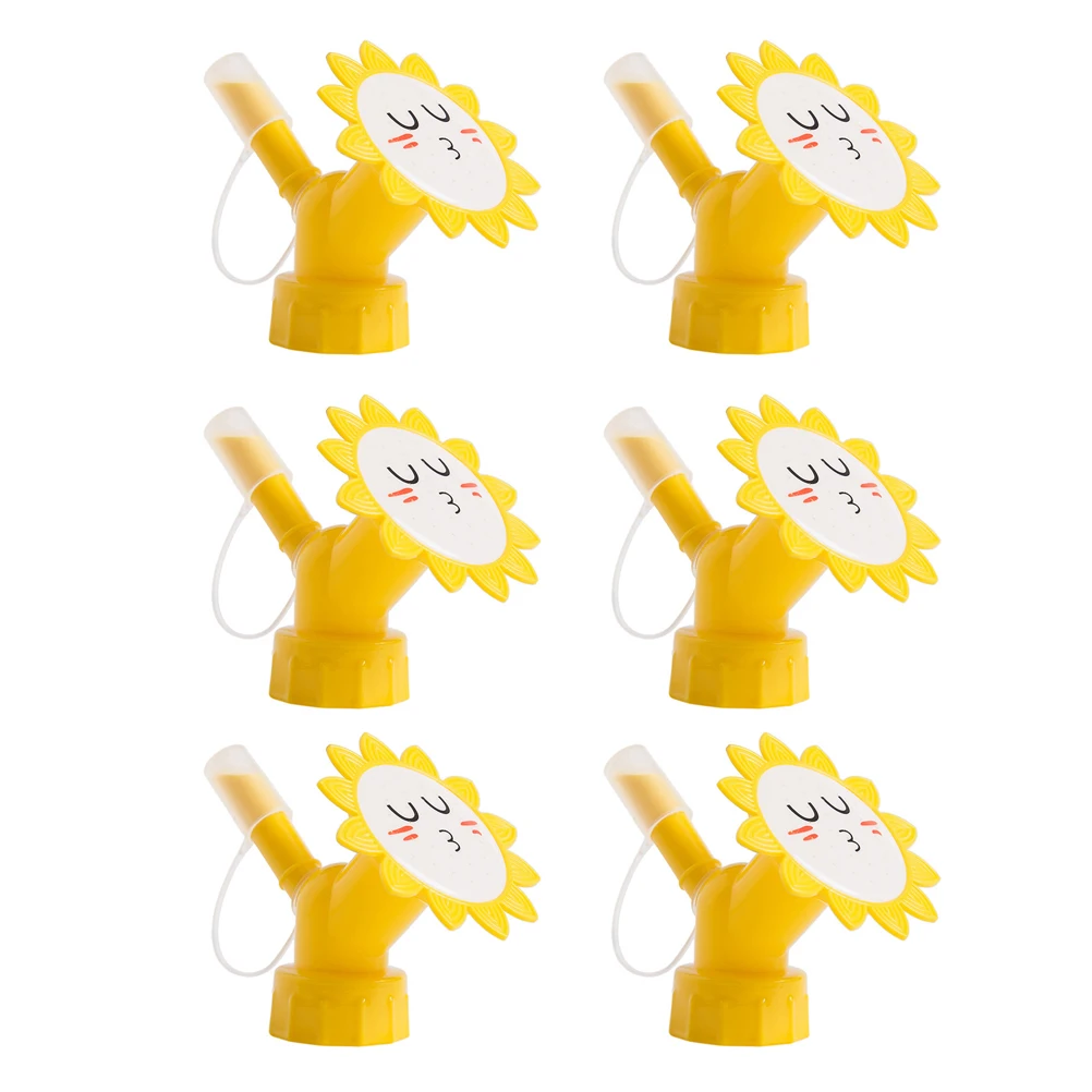 

6pcs Plastic Watering Spouts Bottles Lightweight Durable Cartoon Design Fine Watering Plants Flowers Bottle Sprinklers Gardening