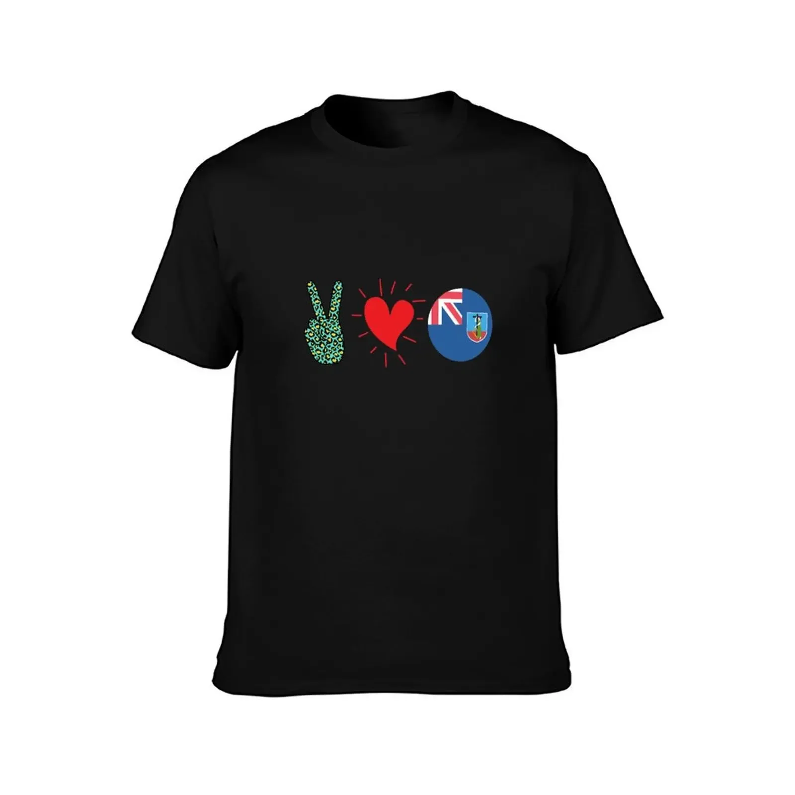 peace love montserrat T-Shirt basketball graphic tees graphic shirts plain mens fashion