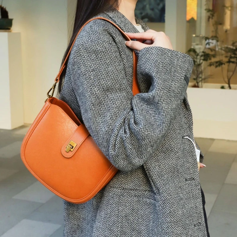 Genuine leather woman bag cowhide Shoulder bag Soft Leather Minimalism luxury bags womens high quality 2024 ladies crossbody bag