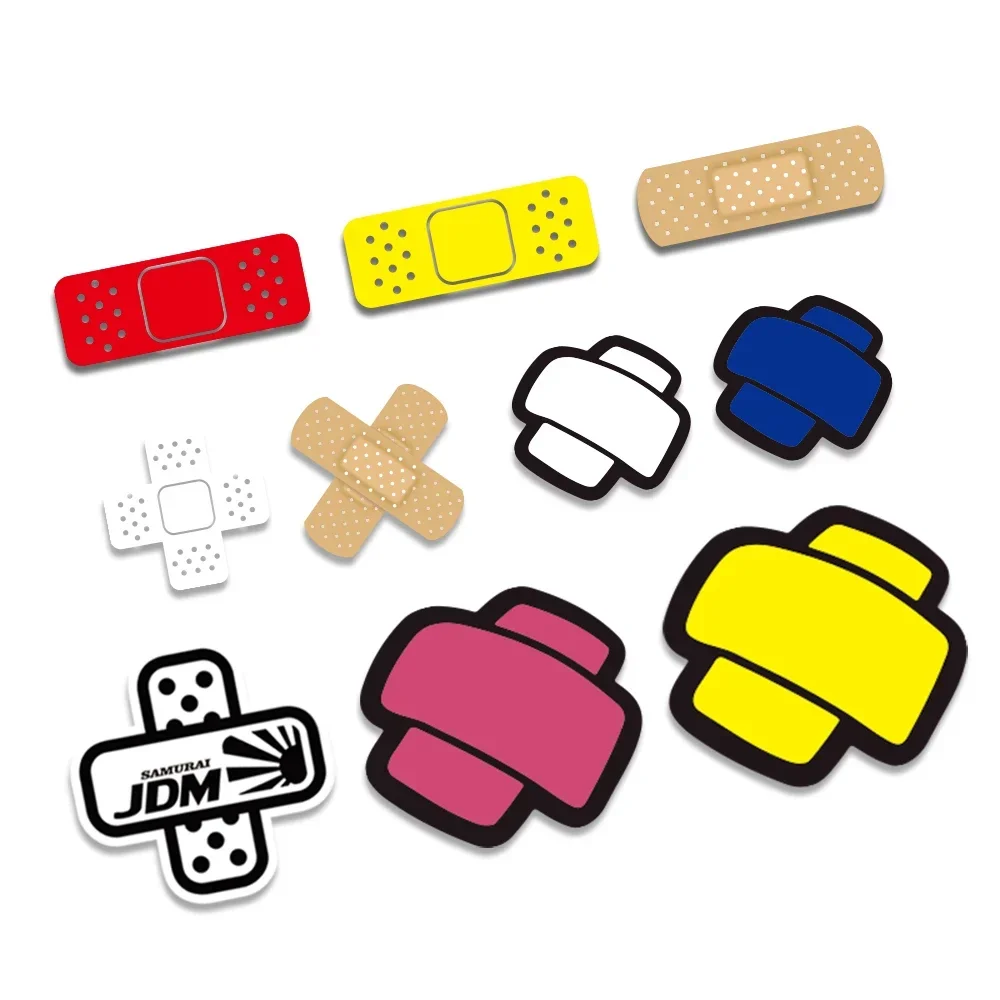 2PCS Funny Car Stickers Band-aid Decal Creative Cute Bandage Car Body Scratches Block Fuel Tank Decoration Sticker Auto Exterior