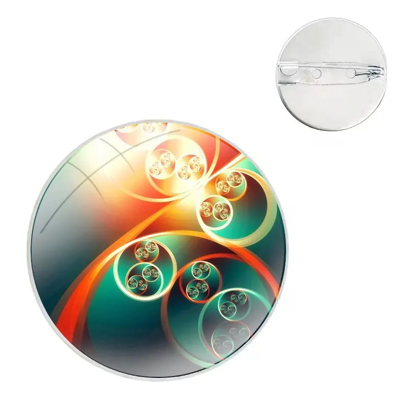 Art Glass Dome Broches, crachá Pins para roupas, chapéu, camisa, lapela, saco