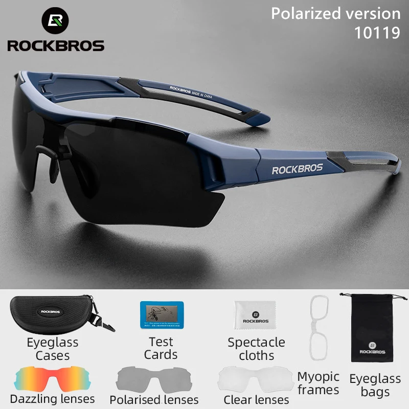 ROCKBROS Bicycle Glasses TAC Polarized Ultra-light Removeable Frame Non-slip Comfortable Bicycle Sunglasses Cycling Equipment