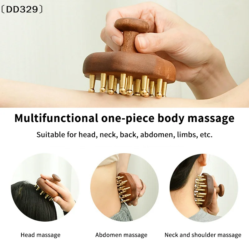 

MultiFunction Wooden Therapy Massage Comb Scalp Head Massager Natural Wood Circular Tooth Guasha Scraping Body Massager〔DD329〕