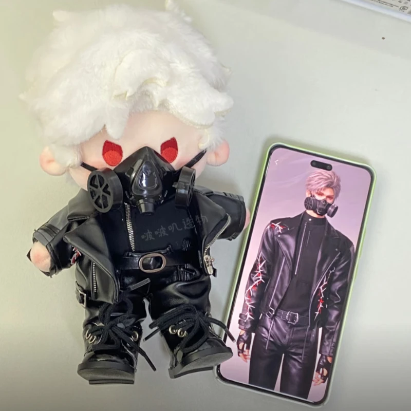 20cm Doll Clothes Love and Deepspace Sylus Punk Leather Costume Anime Plush Cotton Dolls  Accessories Cool Cosplay Outfit Suit