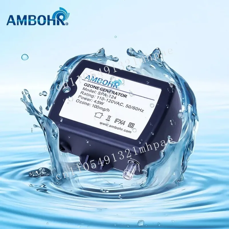 

AMBOHR SPA-124 100mg Ozone Generator for Home Venturi Check Valve PVC Hose with Metal Clip