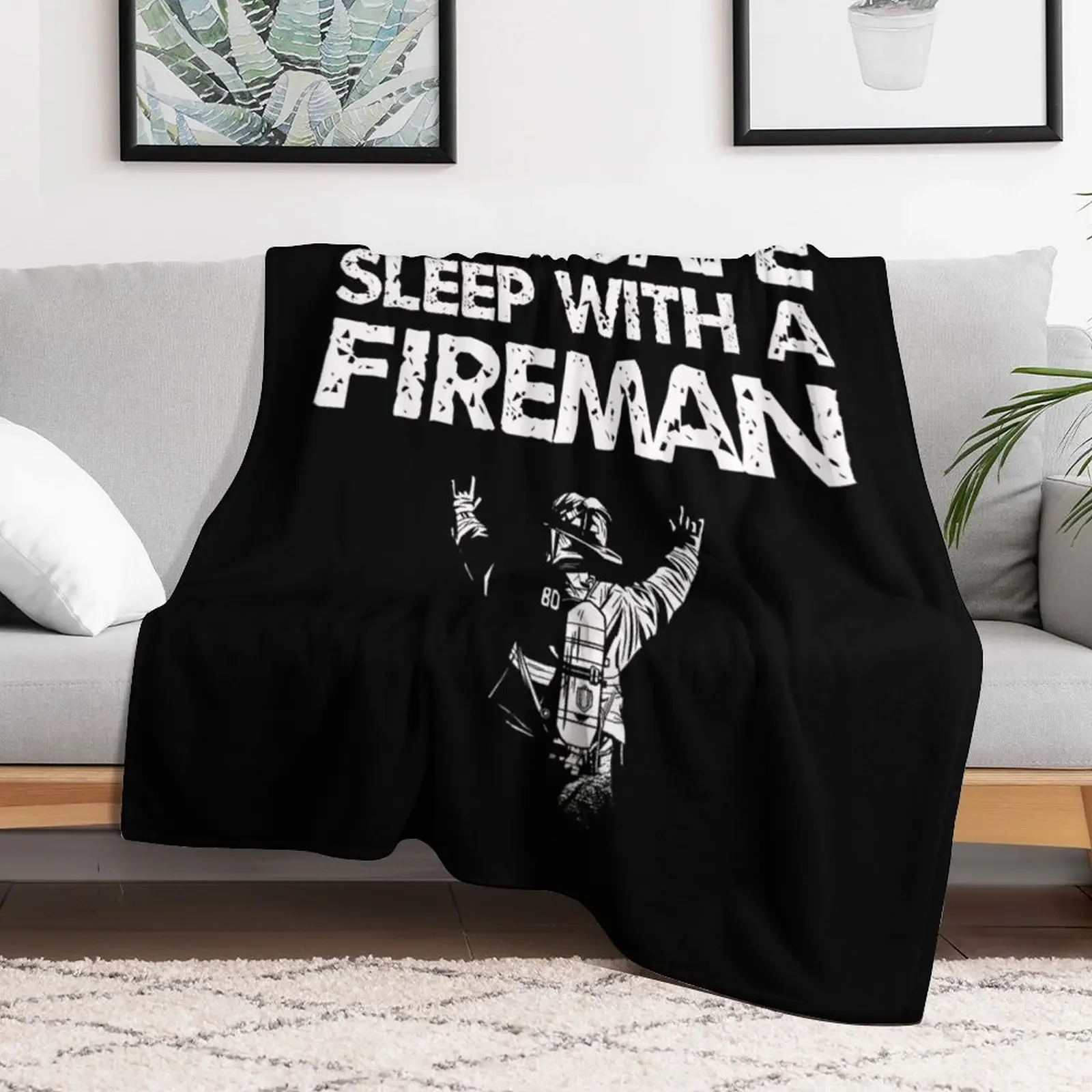 FEEL SAFE SLEEP WITH A FIREFIGHTER Throw Blanket anime Blankets For Bed Bed Fashionable Blankets For Baby Blankets