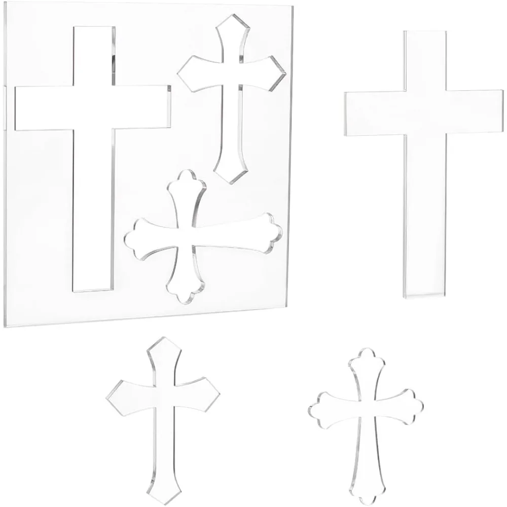 

Crosses Router Template Clear Acrylic Cross Ribbon Woodworking Transparent Router Inlay making kit