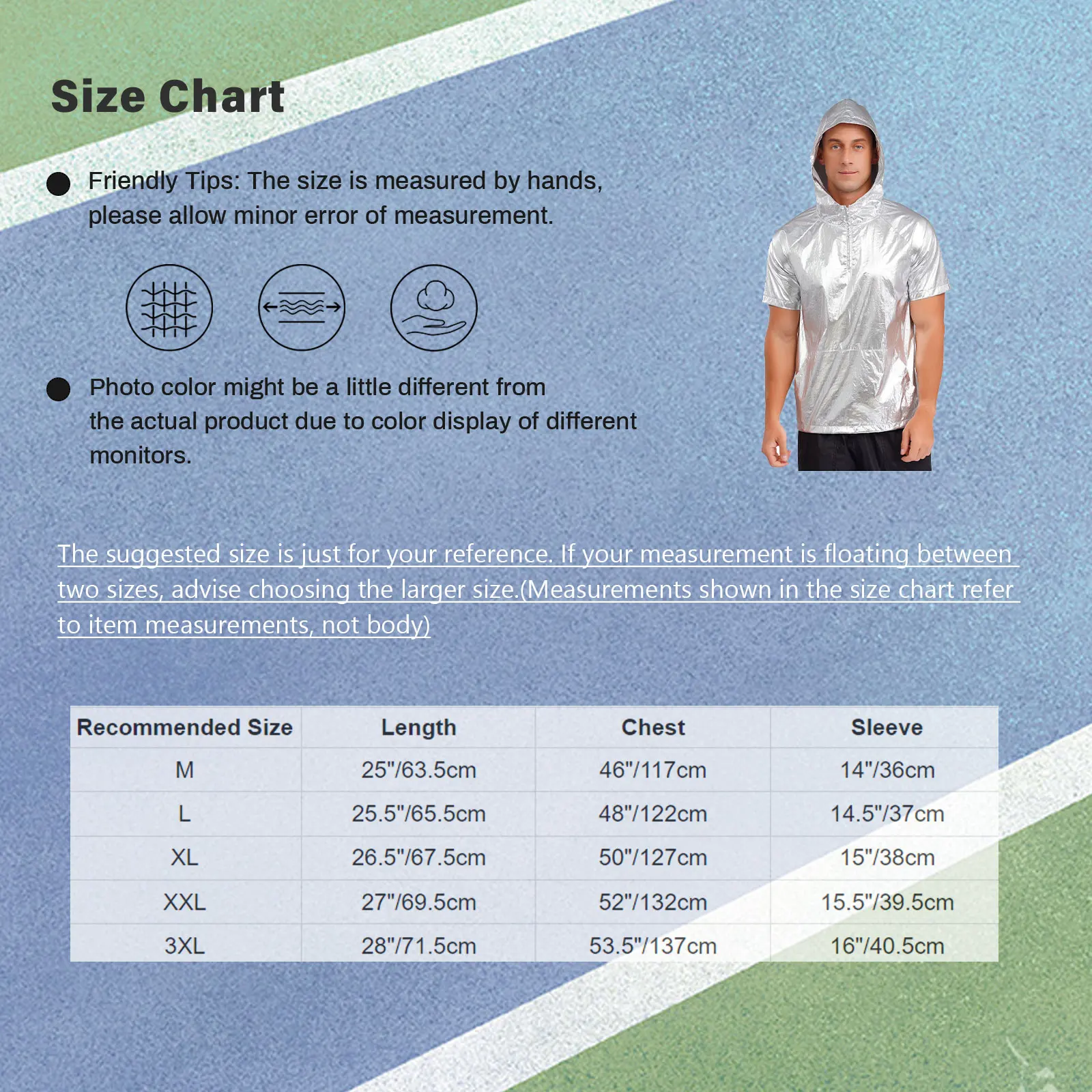 بلوفر بغطاء للرأس معدني أنيق للرجال بأكمام قصيرة وسحاب وغطاء للرأس وخفيف الوزن لمهرجان موسيقى الرقص والديسكو