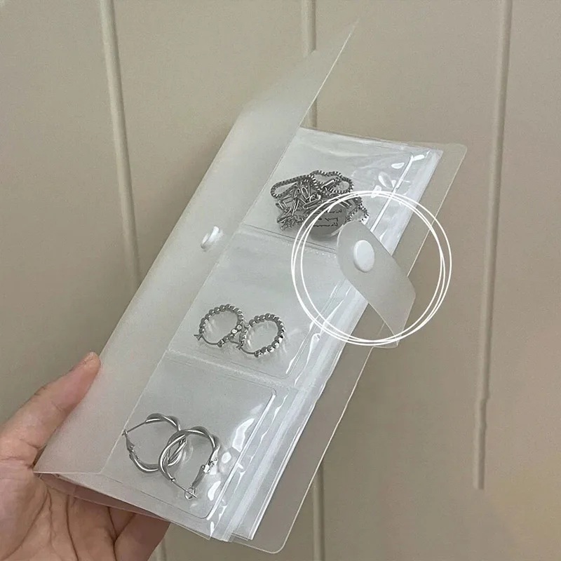 Bolsa de almacenamiento de joyería transparente, organizador de plástico con cierre hermético para collar, pulsera y anillo