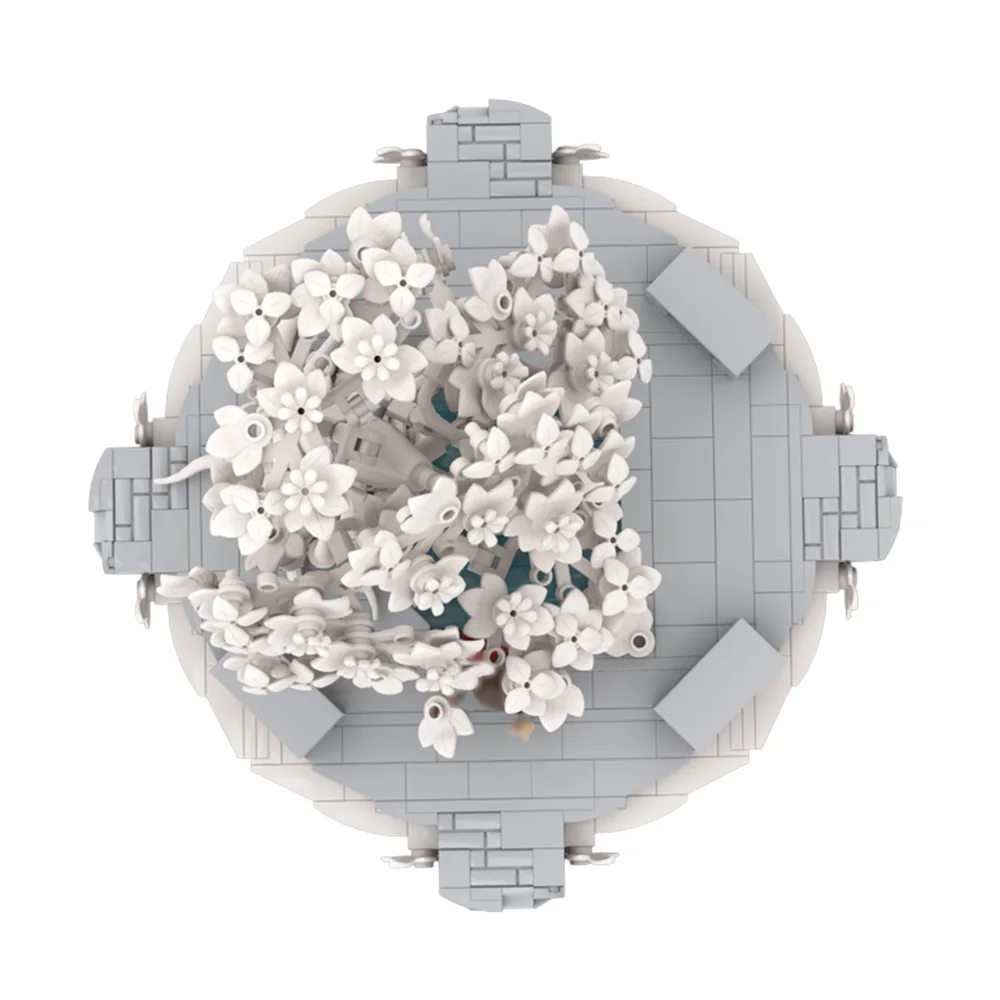 Anneaux de film MOC, blocs de construction de cour de ville blanche, films classiques, scène d'architecture, modèle d'assemblage, jouets, cadeau de noël pour enfant, 1142 pièces