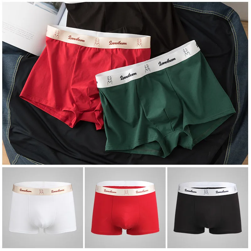 1PCS Large Size M-XXXL New Men\'s Underwear Mid Waist Cotton U-shaped Antibacterial Bag Graphene Lined Flat Corner PantsUnderwear