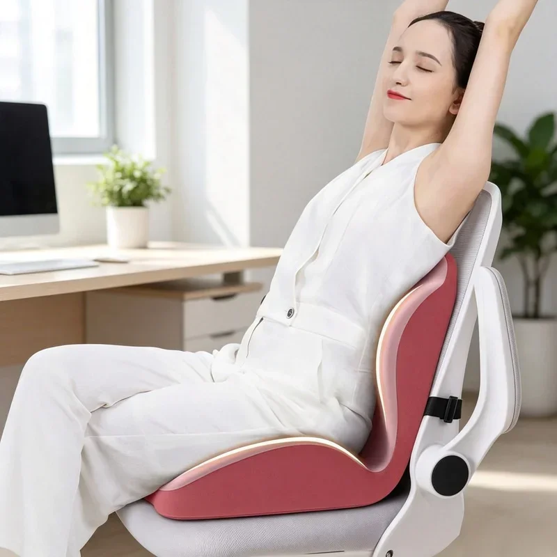Ergonomic Memory Foam Cushion Set Seat Pad & Lumbar Support Pillow Office Chair Car Seat Hip Back Support