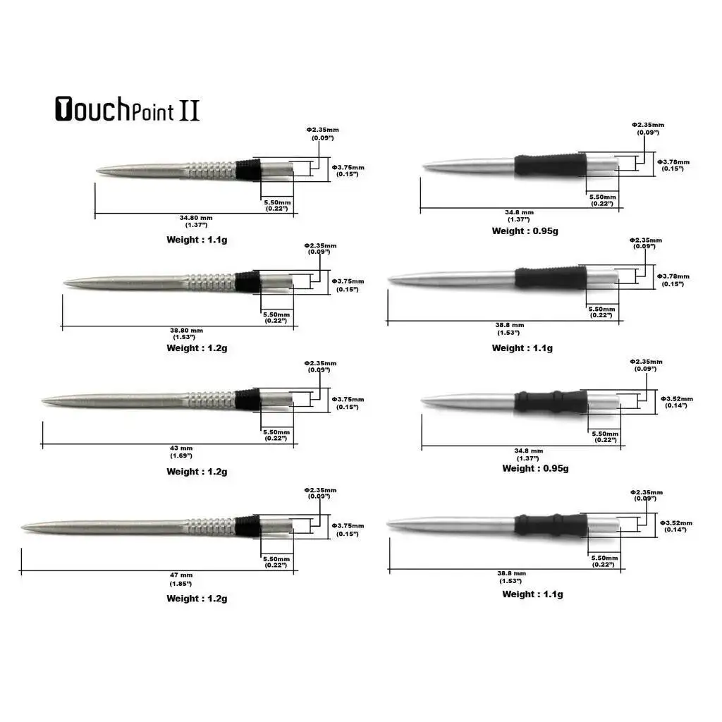 

CUESOUL TOUCH POINT II Replacement Dart Steel Point, Dart Pin Steel Tips 43/47mm,Pack of 3pcs
