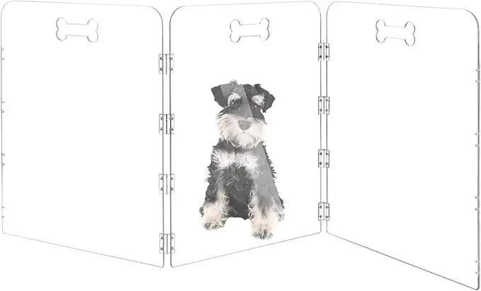 Acrylic Dog Playpen For House Foldable Clear Dog Gate Indoor With Handles, Free-Standing Pet Fence For Doorways Dog Pen