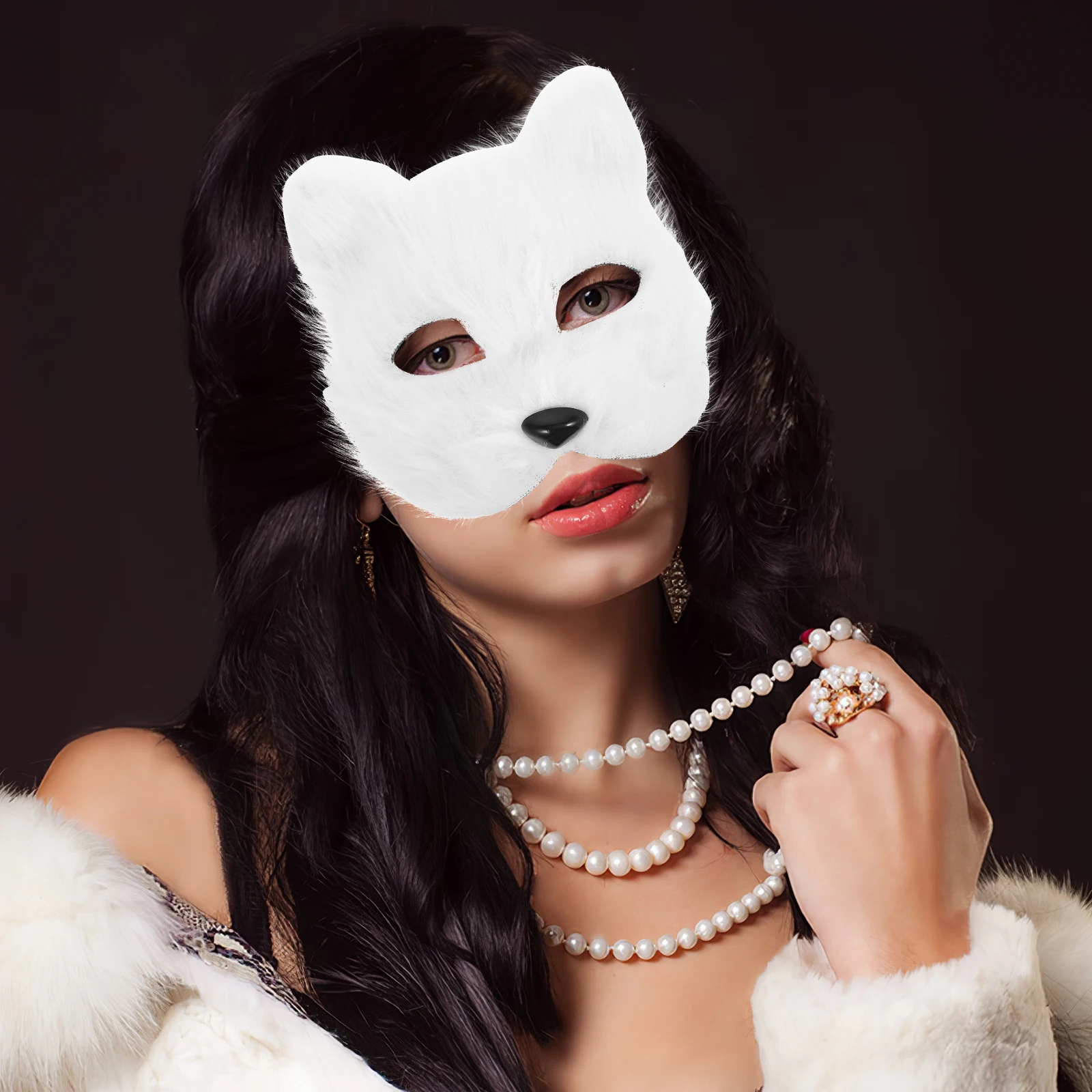

1 set Wolf Mask Set 3D Led Tail Cosplay Kit Party Costume Animal Props Decor Accessory Gloves Mask Tail Festival Performance