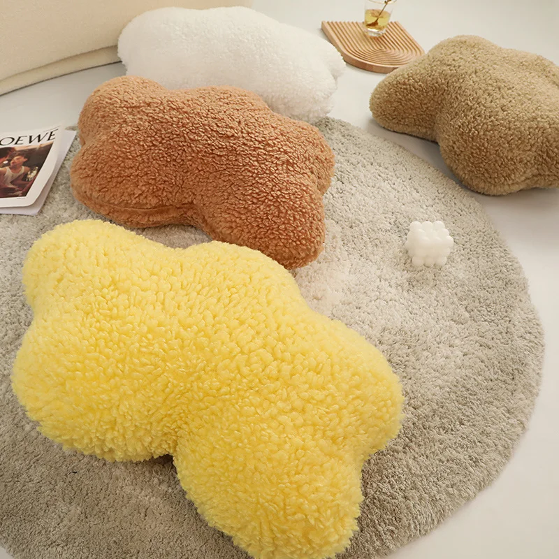 Nordic Creative Cloud Plush Pillow Sofa Home Bedroom Fluffy Seat Cushion Office Chair Tatami Cushion Khaki Pillow