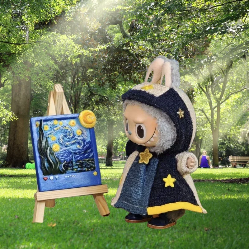 Alleen kleding Labubu kleding V1 V2 V3 sterrenlicht kunst schilderij ontwerp vervanging leuke mode jurk pop accessoires