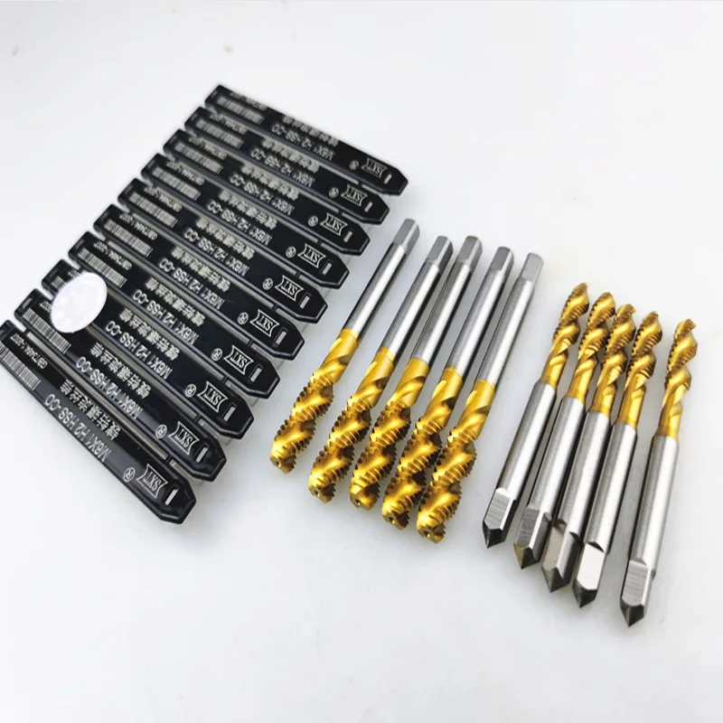 Cobalt Screw Thread Tap Drill Bit Spiral Pointed Flute Metric M2-M30 HSSCO Titanium Coated Machine Tap For Stainless Steel Metal