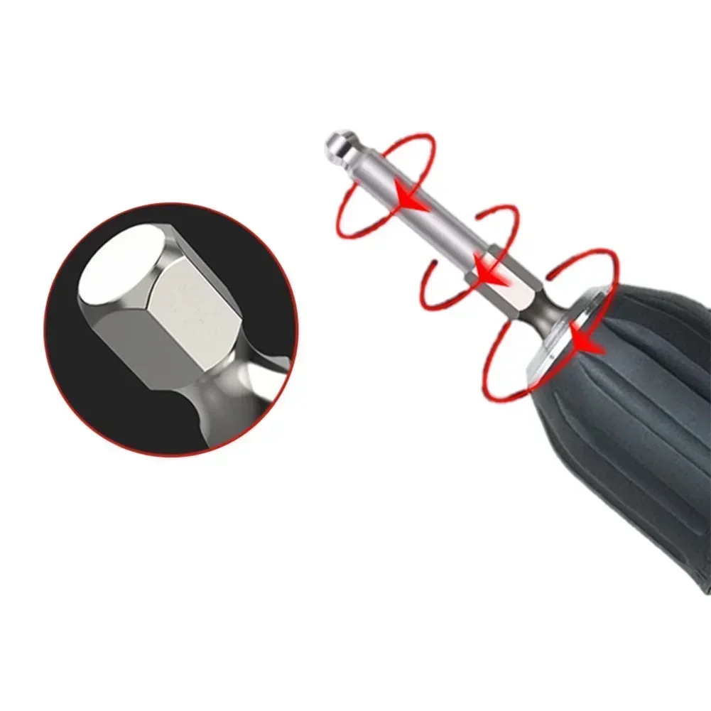 Imagem -06 - Conjunto de Bits de Chave de Fenda Hexagonal com Extremidade Esférica Peças Cabeça Hexagonal Magnética Chave de Fenda Métrica Conjunto de Chave de Fenda Elétrica 50 75 100 mm