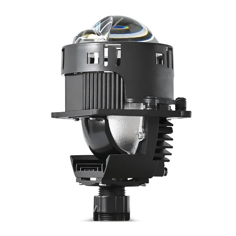 3 Inch Bi LED Projector Headlight with Halo Single Direct Fish Eye Lens Plug and Play Super Bright Laser Sun H4 Car LED Lamp