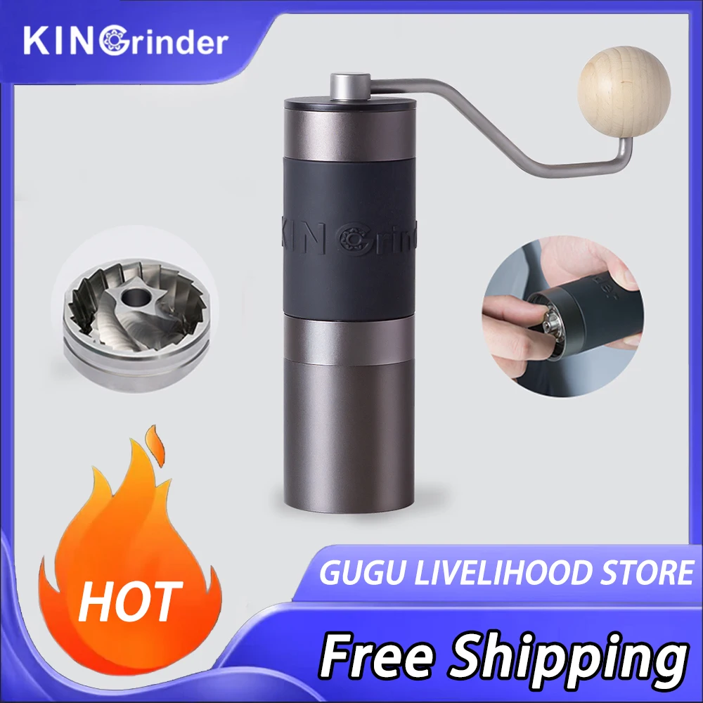 KinGrinder K0 K1 K2 K6 Coffee Bean Hand Grinder Pour Over Coffee Hand Mill  All-Metal Portable Home Grind Machine Mill Grinders