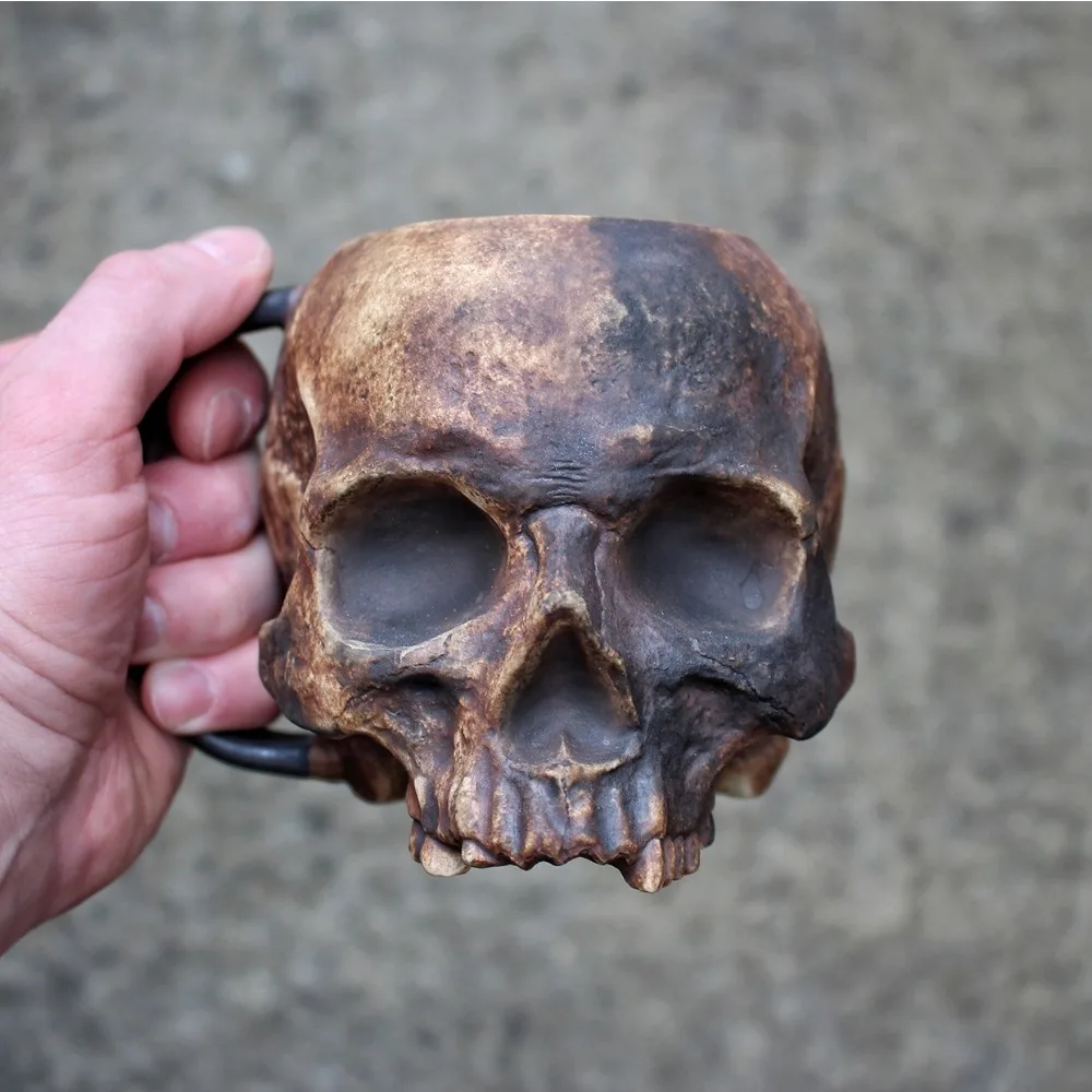 Halloween New Water Cup Mug Skull Personalized Creative Small Ornament Bloody Horror Zombie Head Simulation 3D Resin Craft