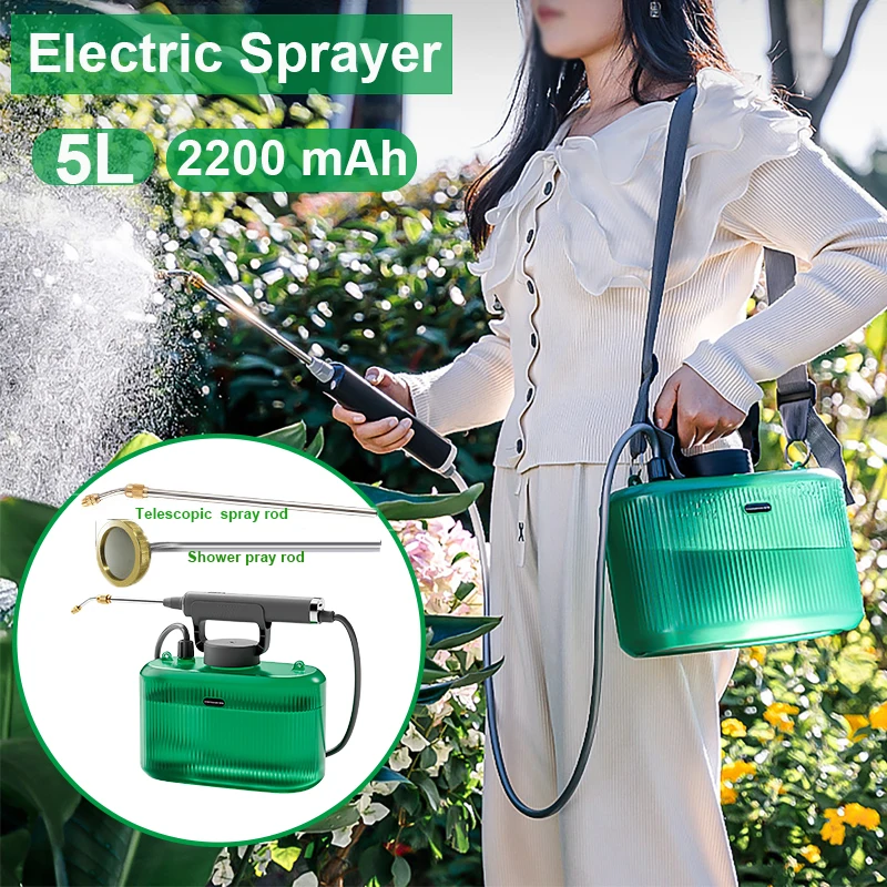 

5L Electric Garden Sprayers with Battery Adjustable Straps Powered Chemical Sprayers Irrigation Garden Mist Nozzle Plant Sprayer