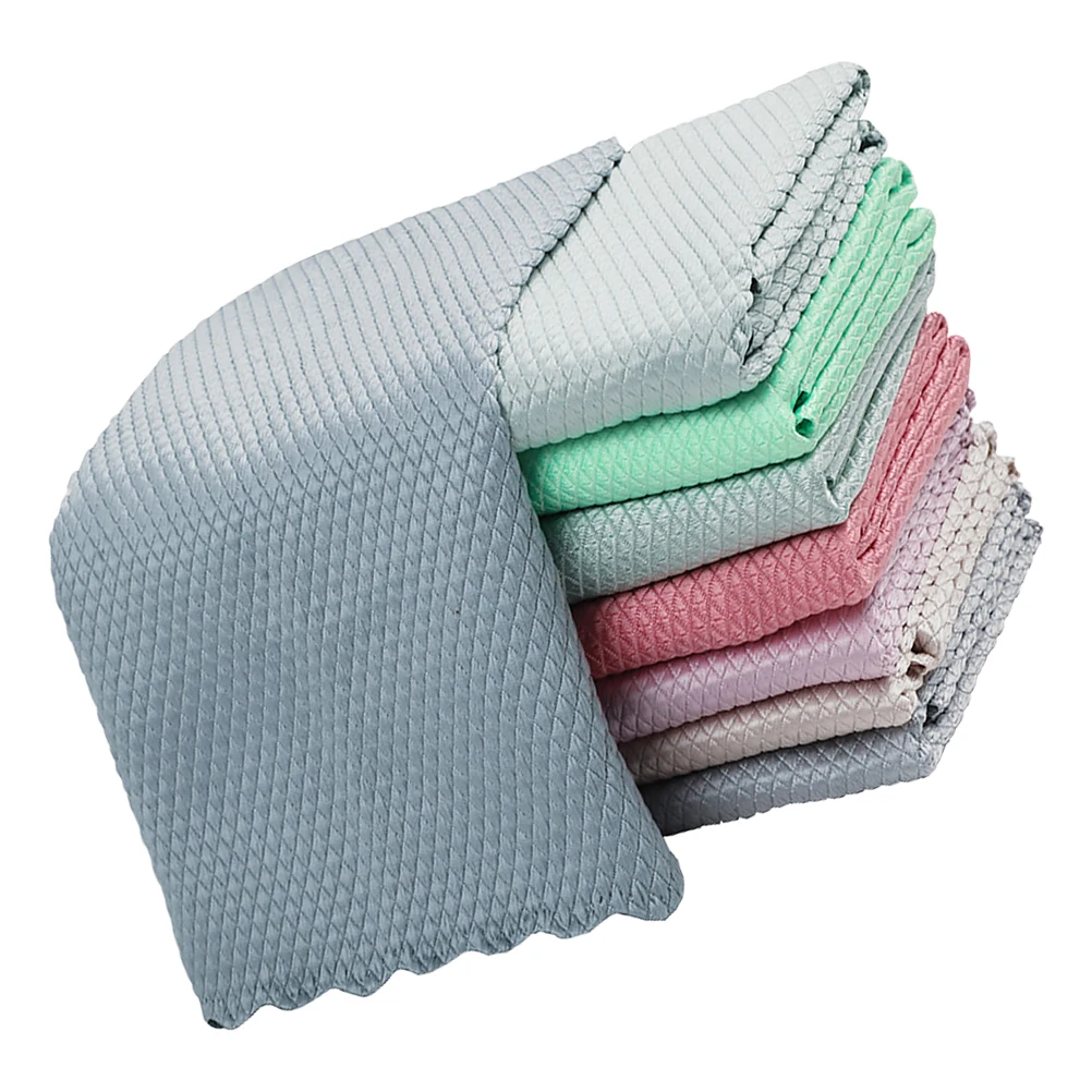 

Microfiber Cleaning Towels Supple Dish Rags Kitchen Bathroom Absorbent Water Cloth Practical Soft MultiFunction
