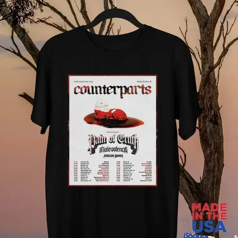 Counterparts Band Tour 2025 Pain Of Truth T Shirt Full Size S 5Xl